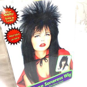 80s Punk Rock Star  Spikey Unisex Deluxe Black Wig Rubie’s 50719 NOS NWT